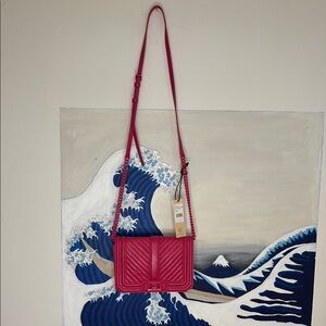 Rebecca Minkoff Small Love Leather Crossbody Bag – Acid Pink